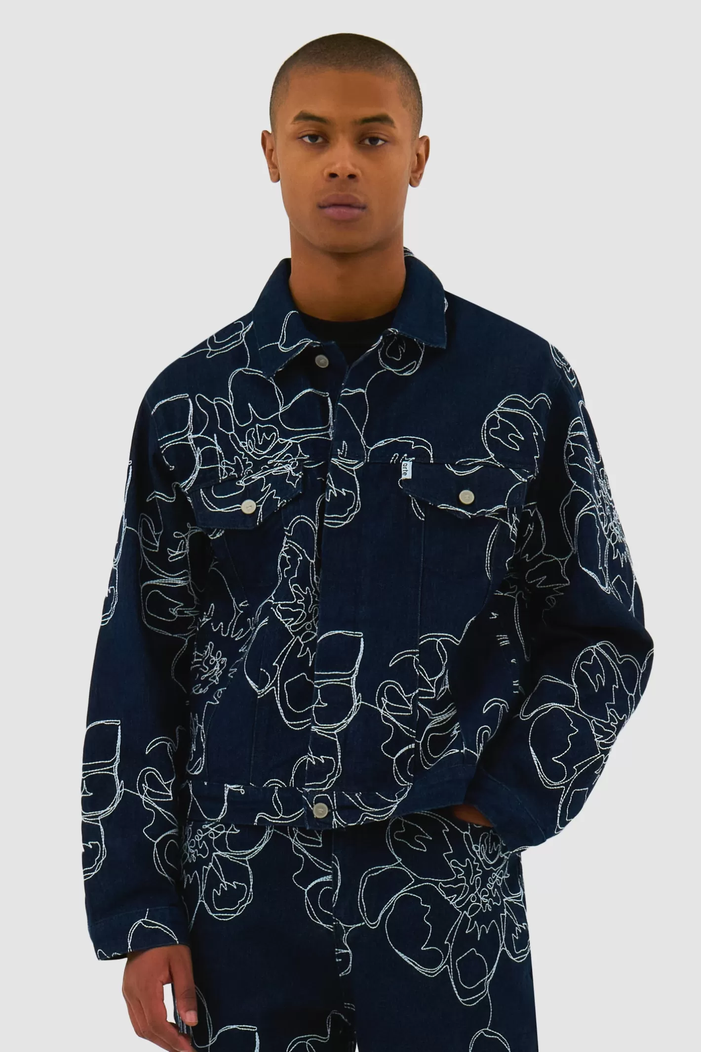Online Flower Stitch Denim Jacket - Co-ords | Jackets